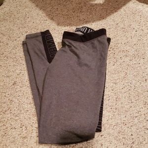Grey Under Armour leggings w name down left leg